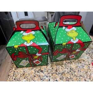 2025 McDonalds Grinch Adult Holiday Grinch Happy Meal Box Set of 2 Empty